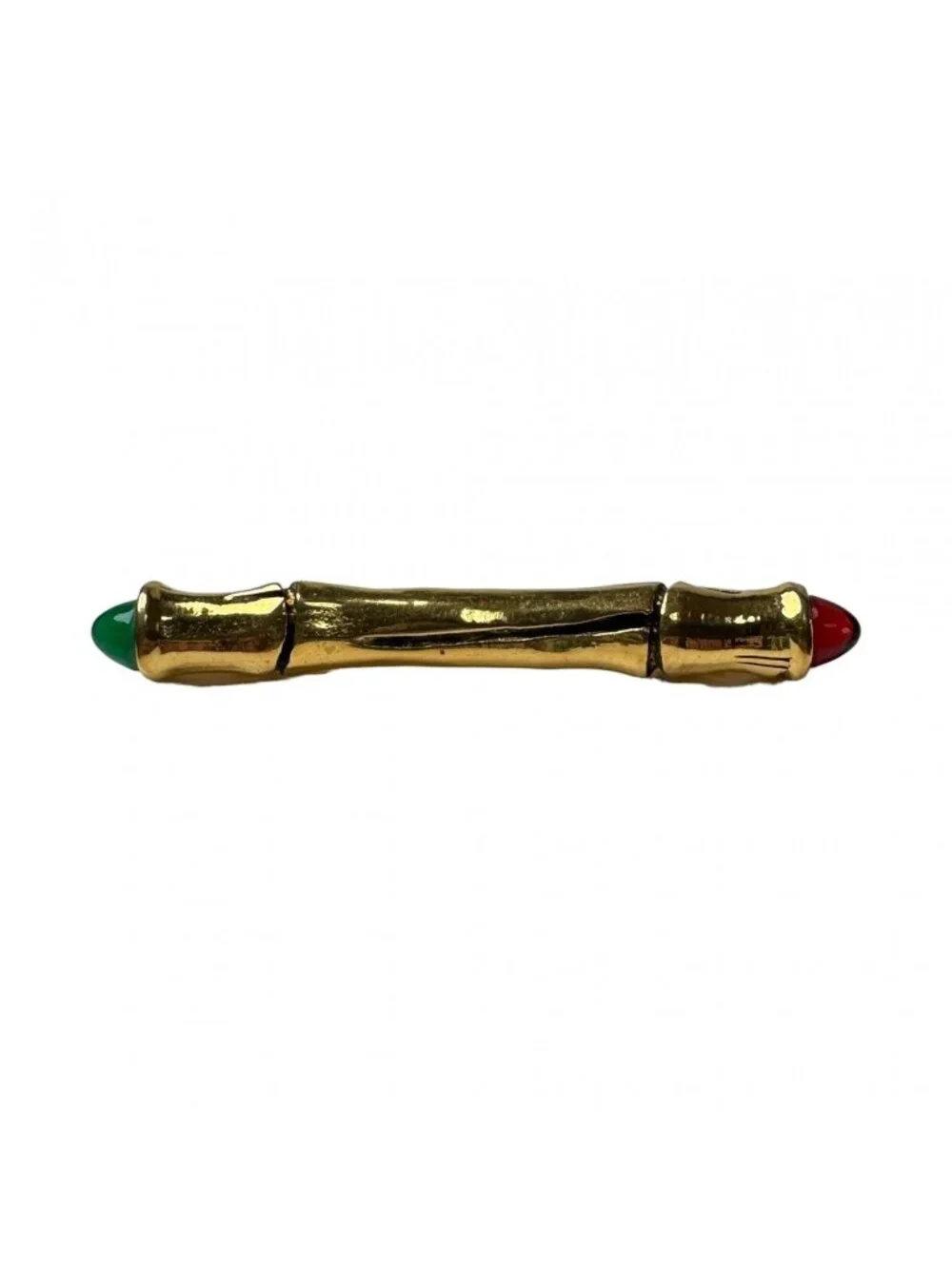 Chanel Bamboo Brooch Gripoix Color Stone Vintage